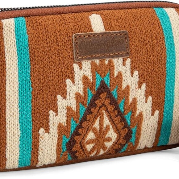 Wrangler Aztec Mini Crossbody Purse in Vegan Leather - Western Elegance 7x4.7 - Picture 1 of 6